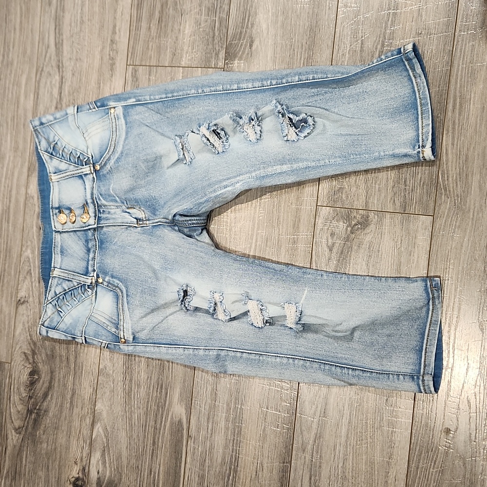 Tush Push Women's Juniors sz 7 Crop Denim Jean's